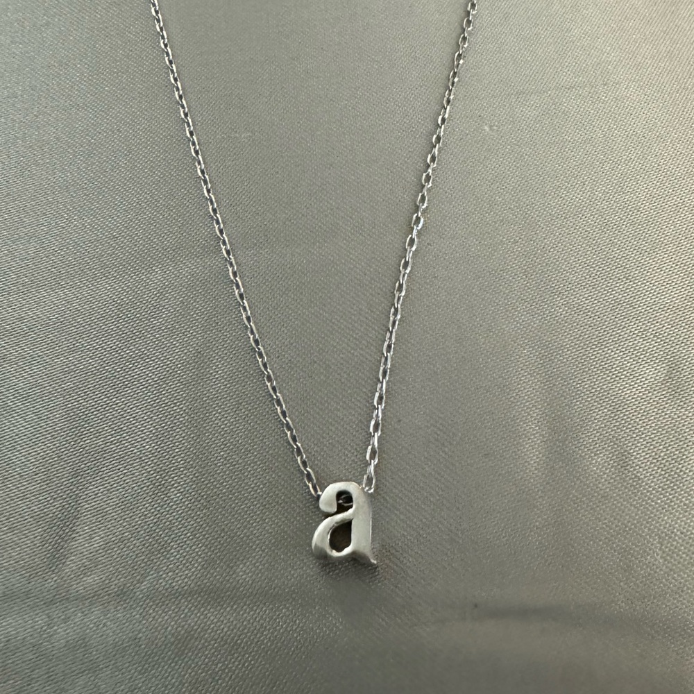 Sterling Silver “a” initial necklace